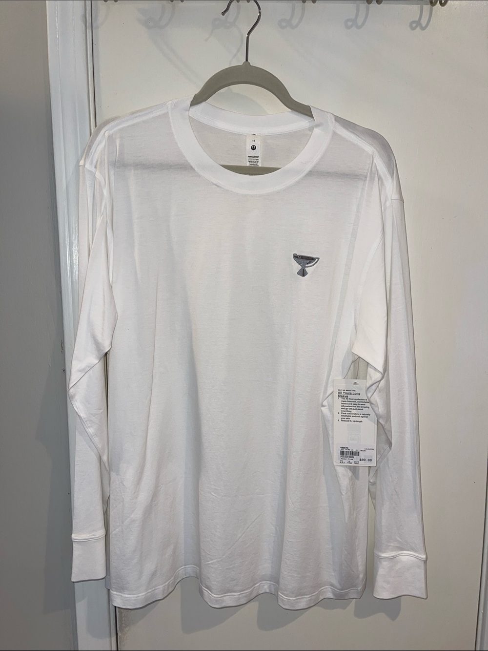 New with tag Lululemon White All Yours Long Sleeve Tshirt Tour Championship Logo